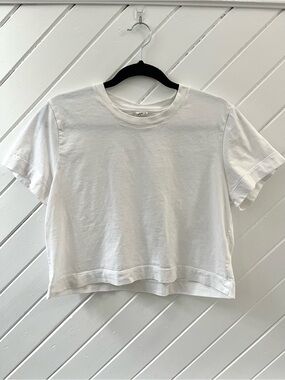 Aritzia Wilfred White Cropped Tee